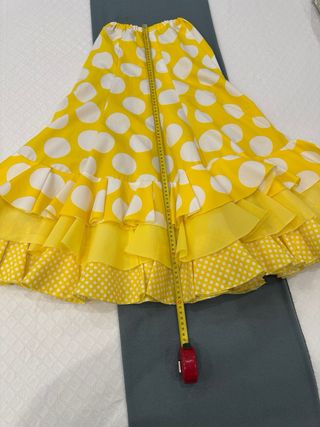 Traje Flamenca Niña Amarillo Lunares