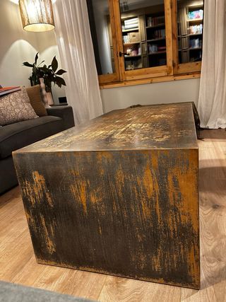 Mesa de centro efecto madera