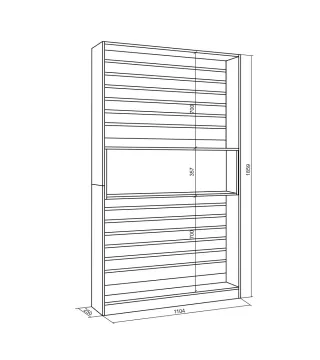 Librería estantería, 110x25x186cm, Chim. eléctrica