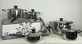 Batteria Pentole Bavaria 12 pz Acciaio Inox 18/10