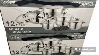 Batteria Pentole Bavaria 12 pz Acciaio Inox 18/10