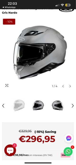 Casco Moto HJC Gris Nardo Talla L
