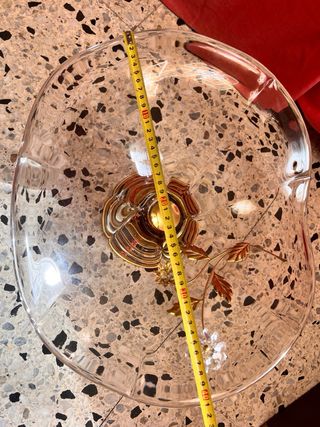 Centro de mesa cristal antiguo dorado