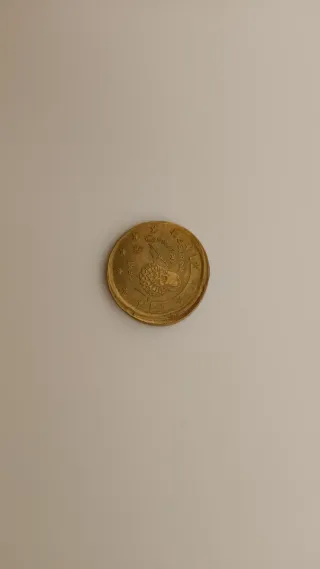 Moneda 20 céntimos mal acuñada