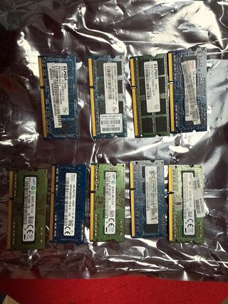 Lote 8 Memorias RAM SODIMM DDR3