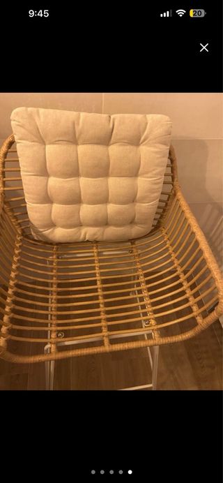 Pareja de taburetes Ratan y Hierro