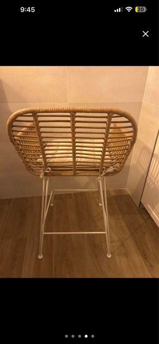 Pareja de taburetes Ratan y Hierro