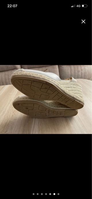 Sandalias cuña esparto beige/blanco