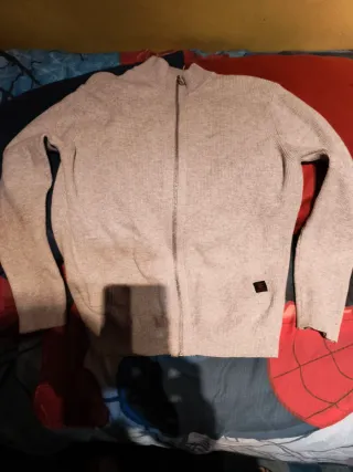 Jersey lana gris con cremallera