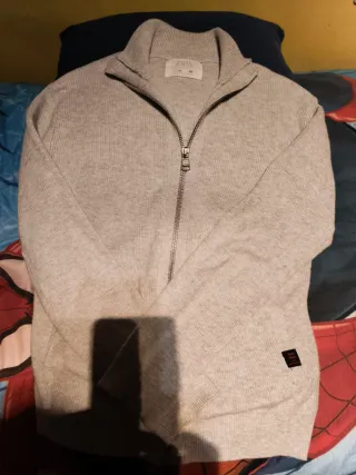 Jersey lana gris con cremallera
