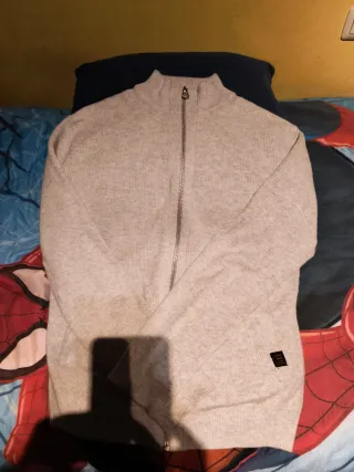 Jersey lana gris con cremallera
