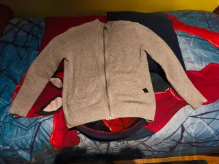 Jersey lana gris con cremallera