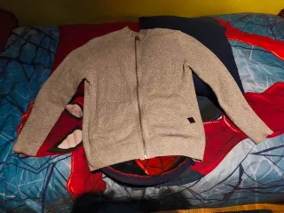 Jersey lana gris con cremallera