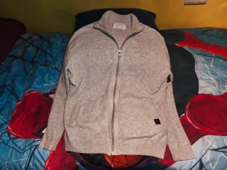 Jersey lana gris con cremallera