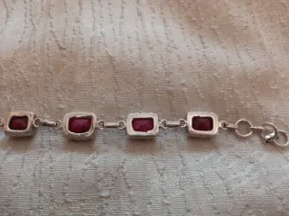 Pulsera Plata y Raíz Rubí