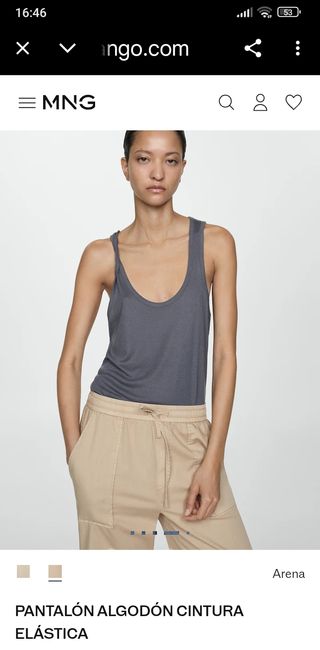 Pantalón Mango Algodón Cintura Elástica