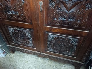 Armario librería madera tallada antiguo