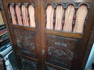 Armario librería madera tallada antiguo