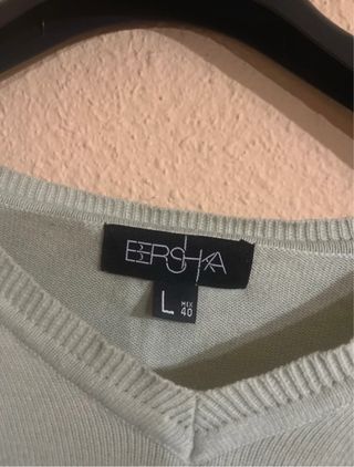 Jersey Bershka verde menta talla L 100% algodón