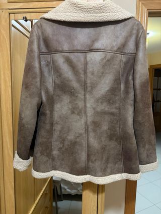 Cazadora aviador mujer beige/marrón. Talla 46
