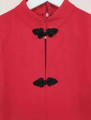 Vestido Zara estilo oriental rojo