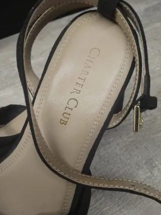 Sandalias Charter Club Tacón Bajo Negro