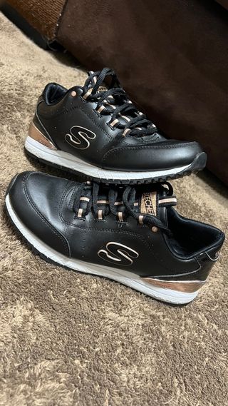 REBAJADO Zapatillas Skechers Mujer Negro/rosa gold