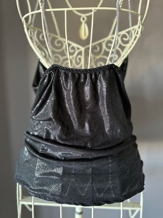 Top fiesta plateado y negro