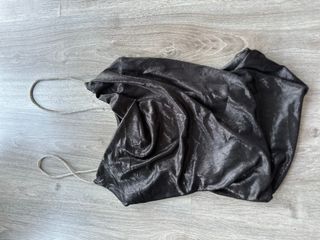 Top fiesta plateado y negro