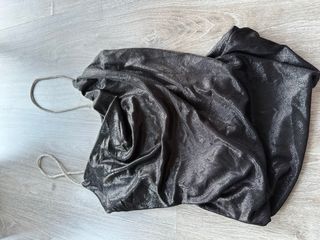 Top fiesta plateado y negro