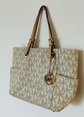 Bolso tote Michael Kors Blanco y Dorado Mujer
