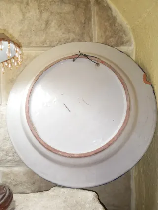 Plato de cerámica Fajalauza azul y verde