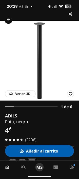 Patas Adils Ikea (3 unidades)