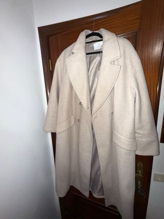 Abrigo paño beige LARGO - OVERSIZE