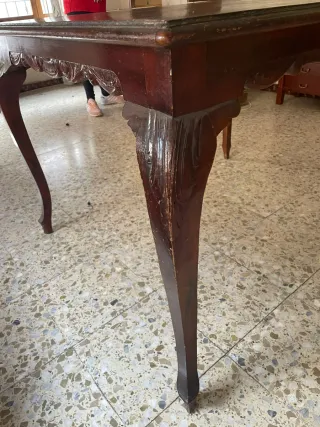 Mesa de centro madera patas torneadas