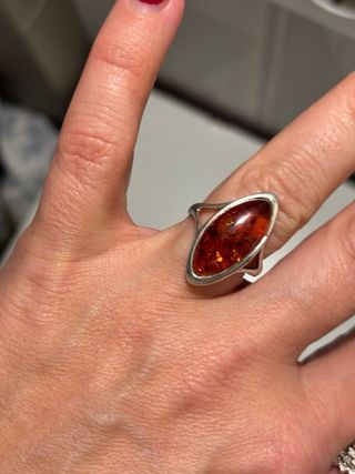 Sortija Ámbar Báltico Plata 925