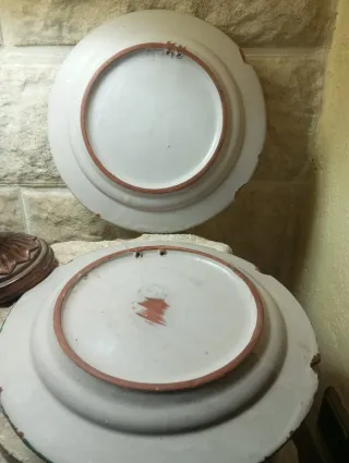 2 Platos Cerámica Fajalauza Verdes