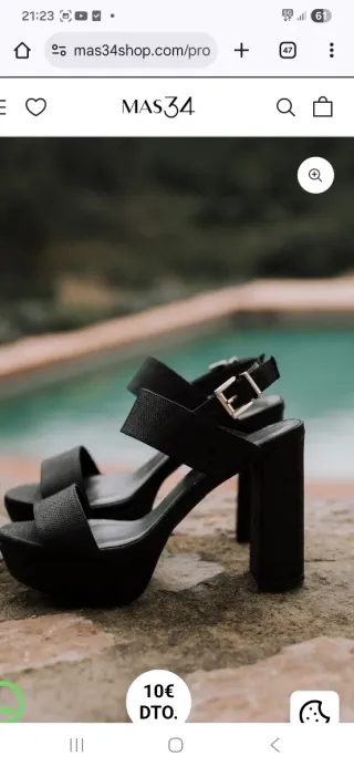 Sandalias tacón negras Mas34Shop