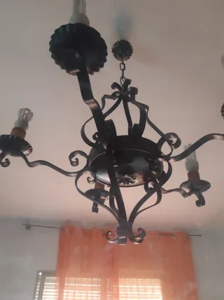 Lámpara de hierro forjado 5 brazos