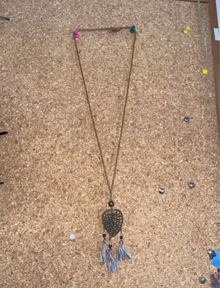 Collar Corazón Filigrana con Flecos