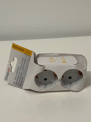 Adaptador Enchufe Plano 2 Tomas Chacon