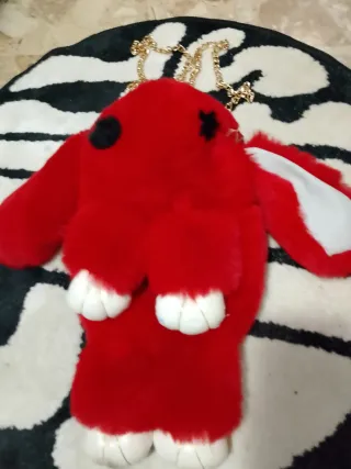 Borsa coniglio peluche rosa