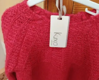 Maglione bimba cashmere rosso begonia