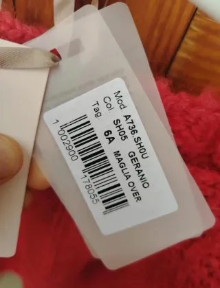 Maglione bimba cashmere rosso begonia