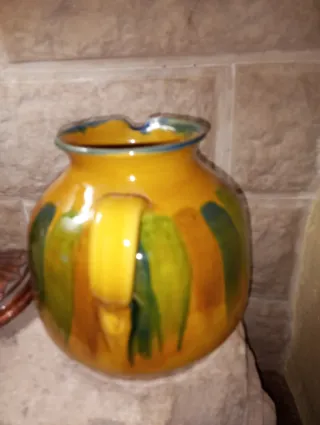 Jarra cerámica artística pintada a mano