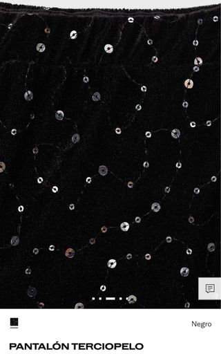 Pantalón terciopelo lentejuelas negro