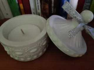 Portavelas de yeso cerámico hecho a mano