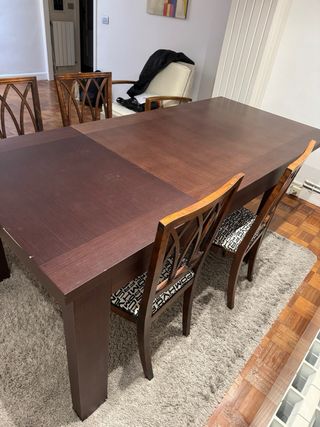 Mesa comedor extensible madera