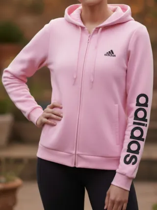 Sudadera Adidas Rosa Talla M Logo Manga