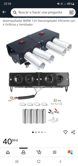 Descongelador Coche 4 Salidas